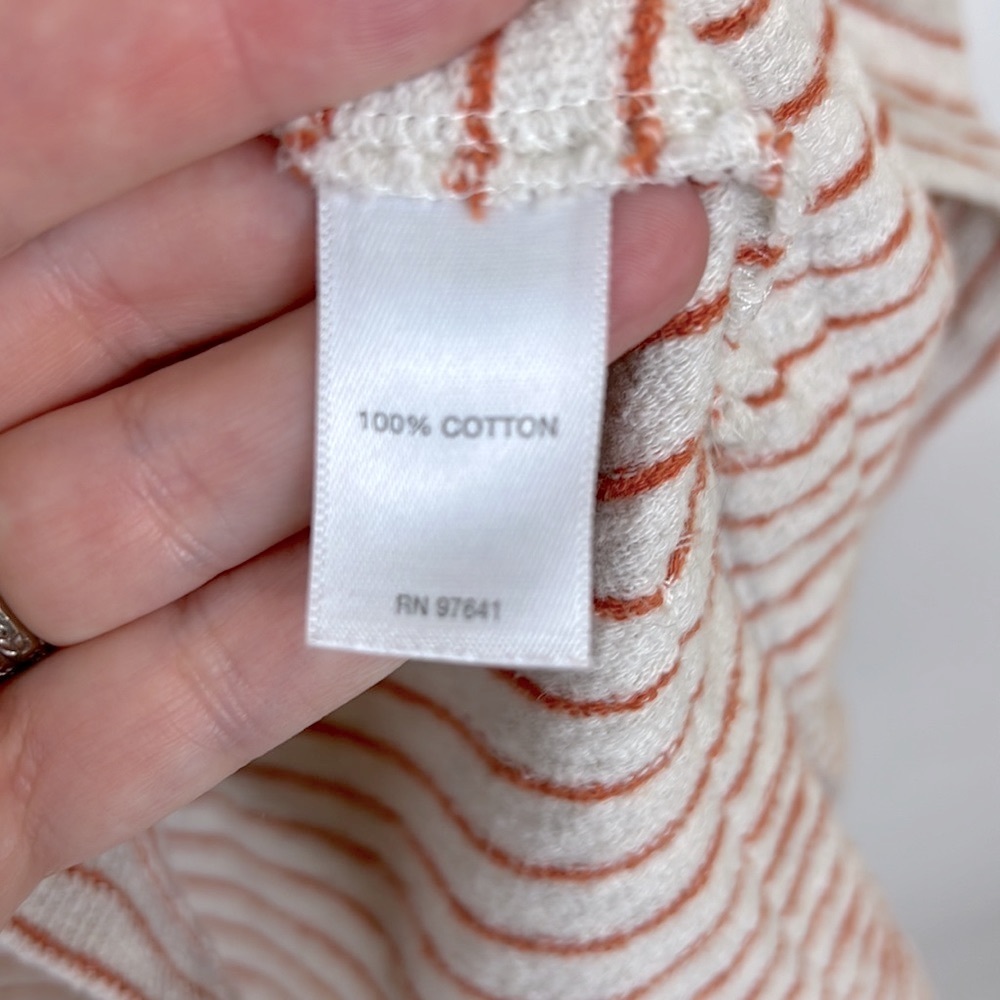 J. Jill Woman’s Sweater Knit Pullover Long Sleeve Tan And Orange Stripe … - Picture 8 of 10